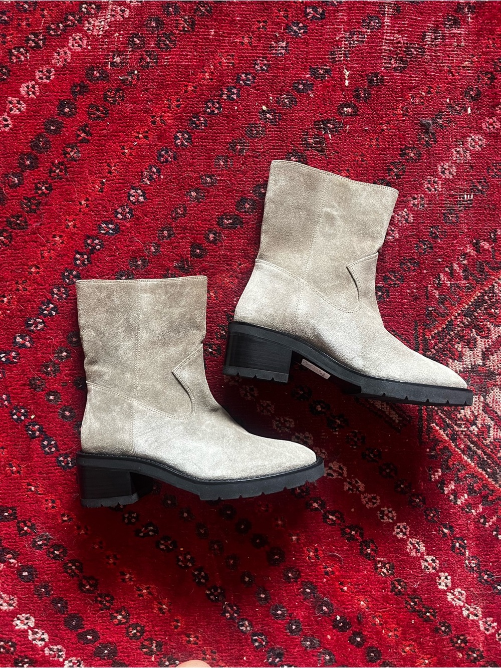 Stuart Weitzman Beige Suede Ankle Booties